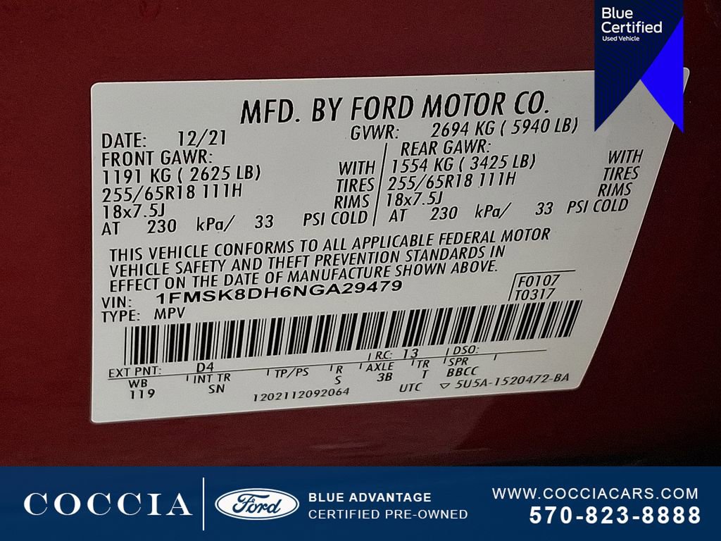 Certified 2022 Ford Explorer XLT w/ Equipment Group 202A image 26
