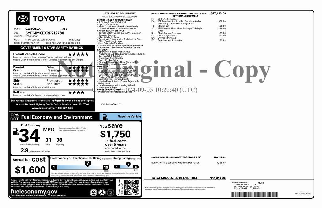 Used 2024 Toyota Corolla XSE image 3