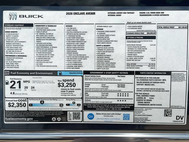 New 2026 Buick Enclave Avenir w/ Super Cruise Package AWD/4WD image 21