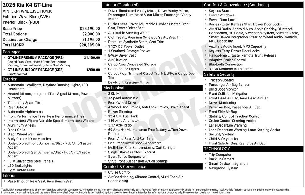 Used 2025 Kia K4 GT-Line w/ GT-Line Premium Package FWD image 39