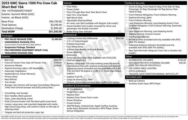 Used 2023 GMC Sierra 1500 Pro w/ Pro Value Package image 39