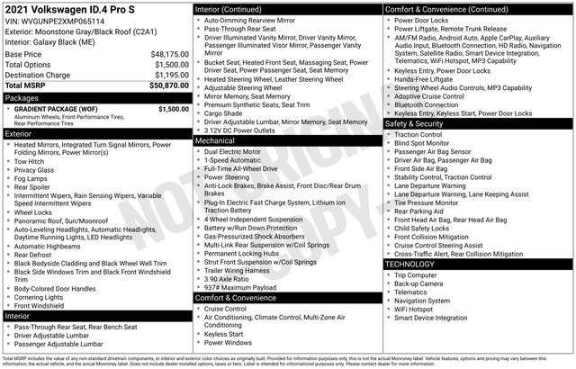 Used 2021 Volkswagen ID.4 Pro S w/ Gradient Package AWD/4WD image 13
