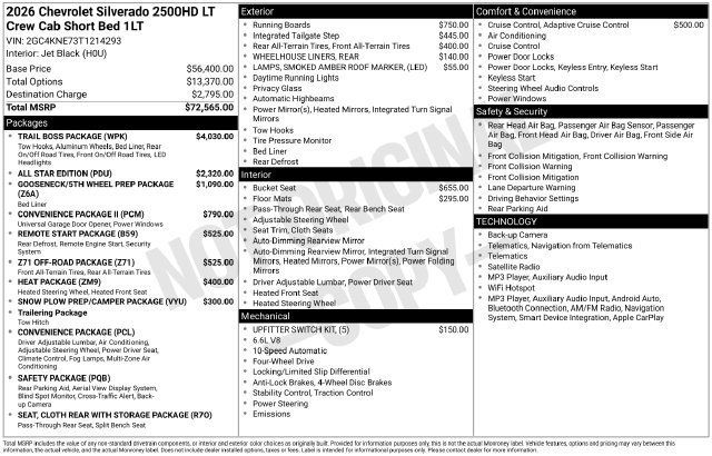 New 2026 Chevrolet Silverado 2500 LT w/ Trail Boss Package AWD/4WD image 4