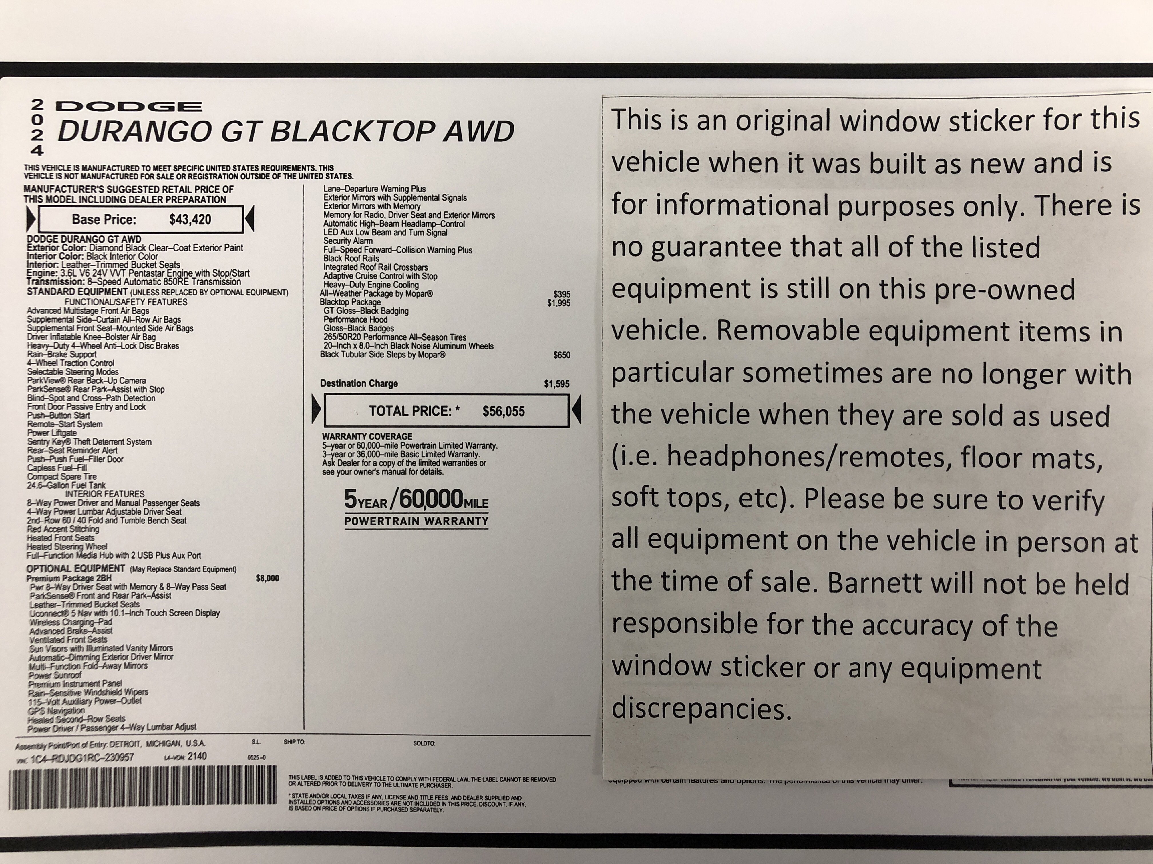 Certified 2024 Dodge Durango GT image 2