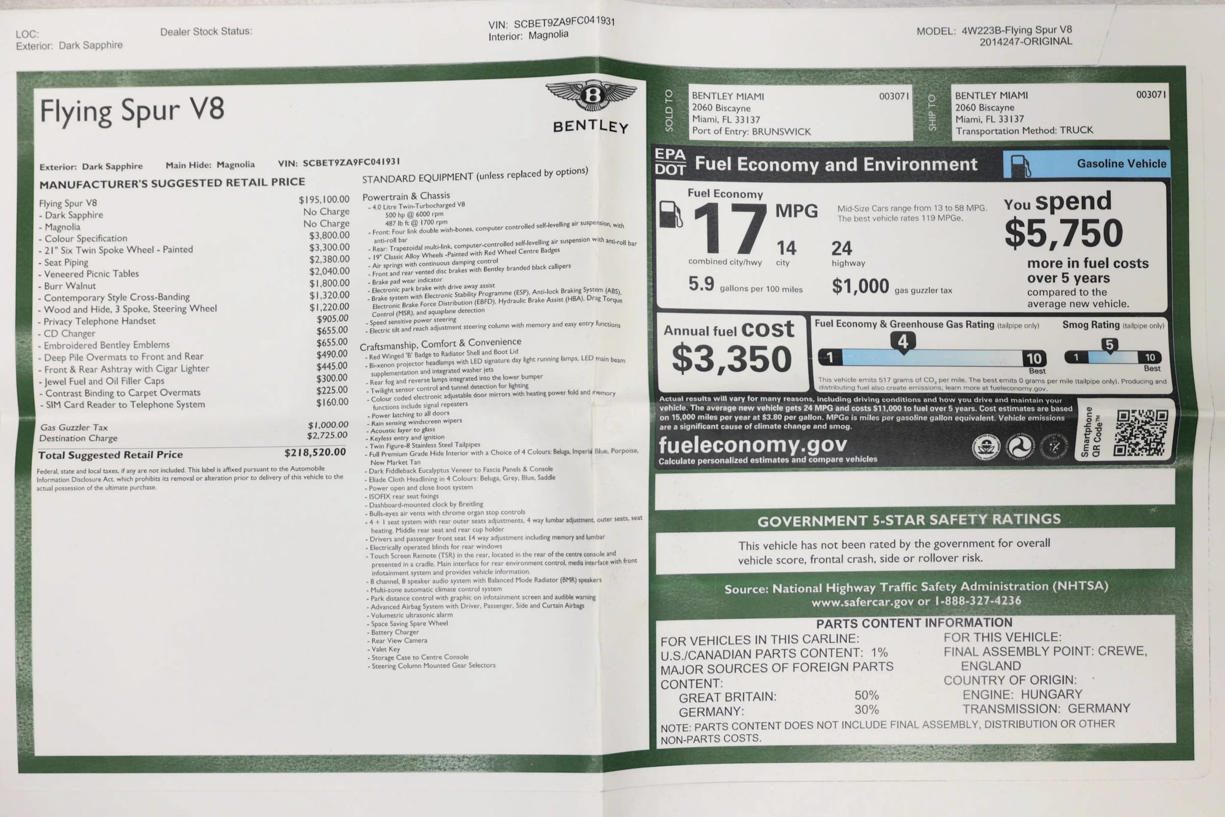 Used 2015 Bentley Flying Spur V8 AWD/4WD image 6