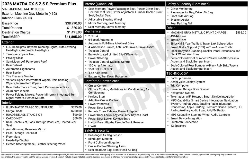 New 2026 MAZDA CX-5 2.5 S w/ Premium Plus Package AWD/4WD image 24