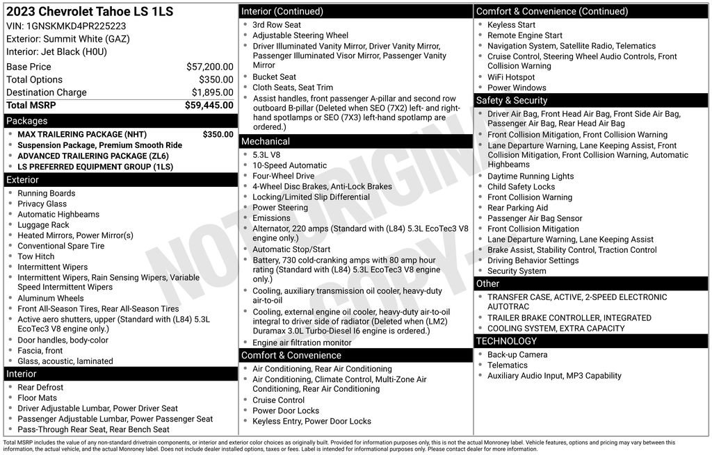 Used 2023 Chevrolet Tahoe LS w/ Max Trailering Package AWD/4WD image 15
