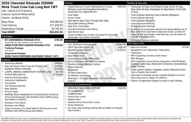 New 2026 Chevrolet Silverado 2500 W/T w/ WT Convenience Package AWD/4WD image 4