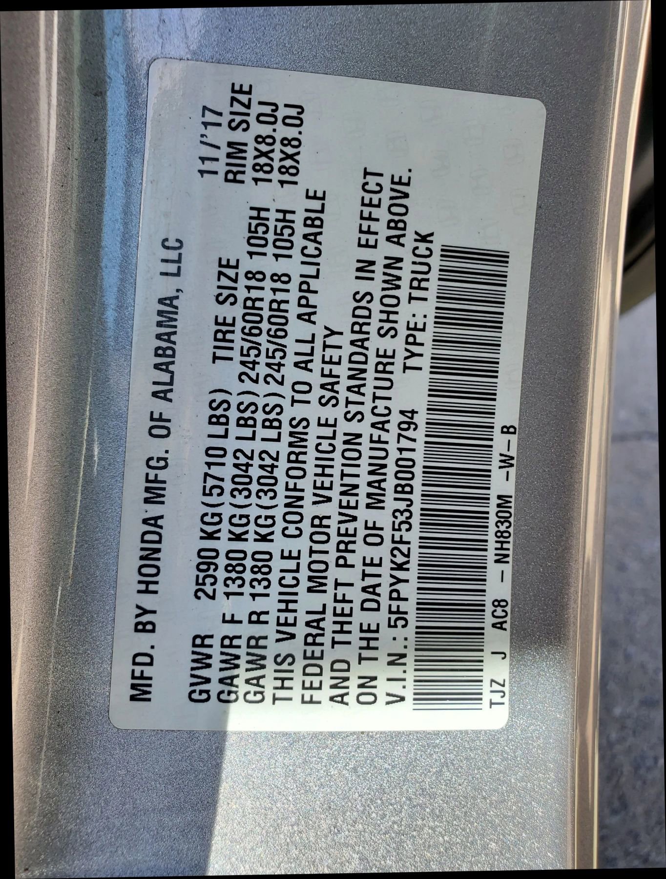 Used 2018 Honda Ridgeline RTL image 53