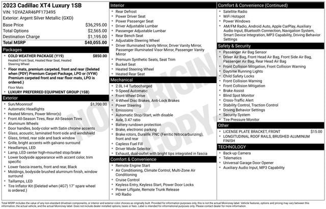 Certified 2023 Cadillac XT4 Luxury w/ Cold Weather Package FWD image 35