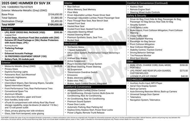 New 2025 GMC Hummer EV 3X w/ LPO, Roof Cross Rail Package AWD/4WD image 7