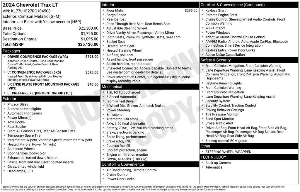 Used 2024 Chevrolet Trax LT w/ Driver Confidence Package FWD image 32