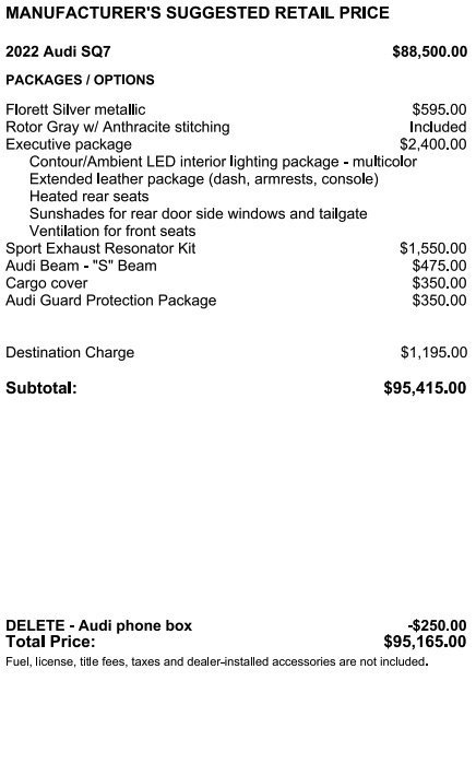 Used 2022 Audi SQ7 Premium Plus w/ SQ7 Executive Package AWD/4WD image 2