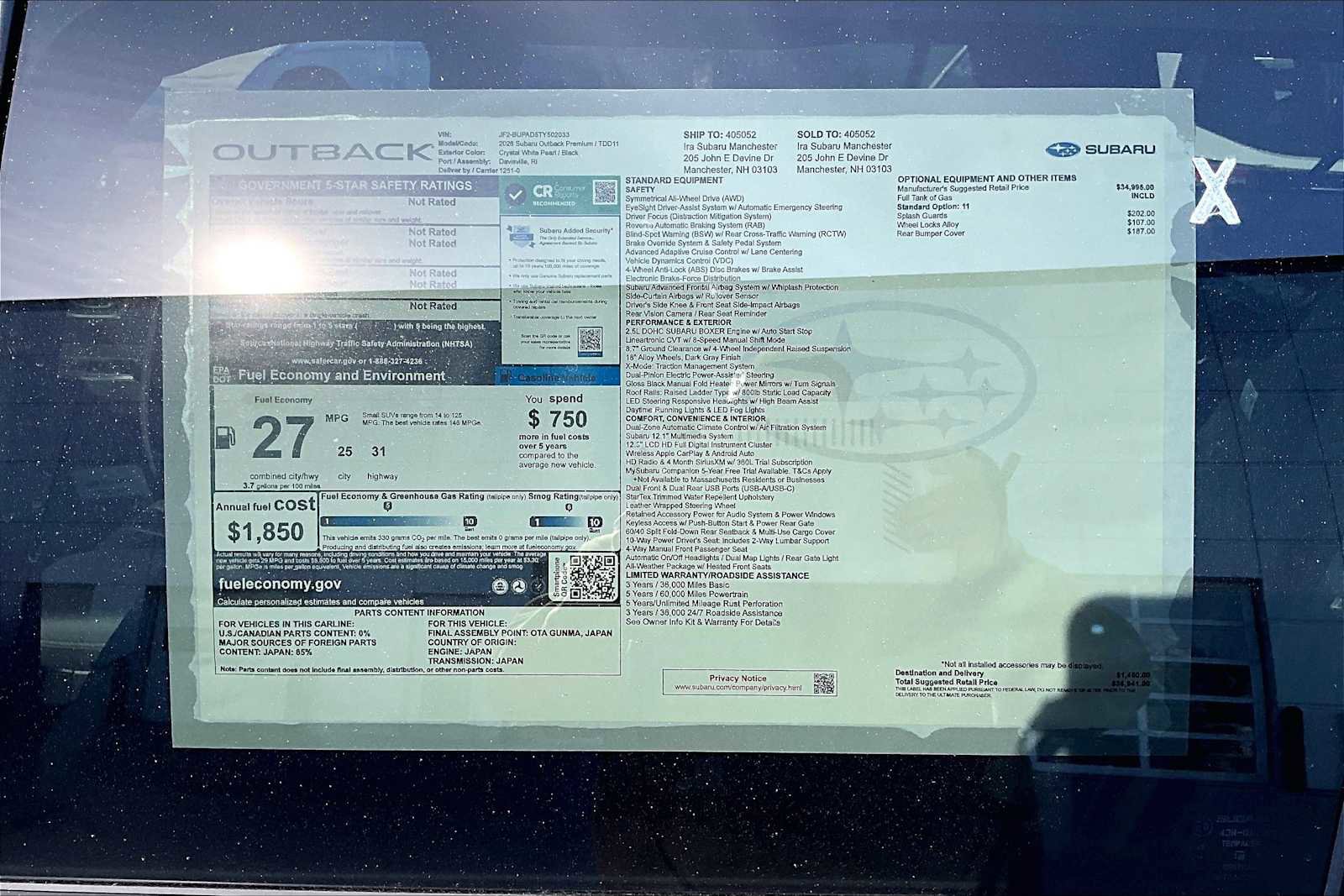 New 2026 Subaru Outback Premium image 18