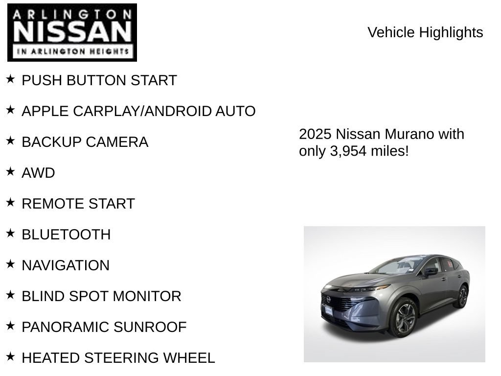 Certified 2025 Nissan Murano SL w/ Cargo Package AWD/4WD image 8