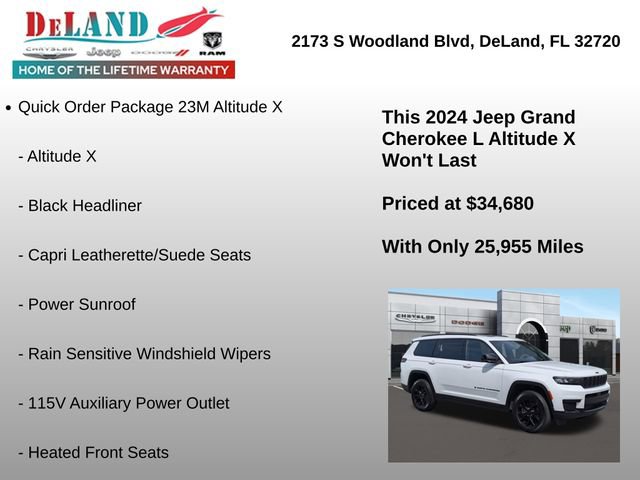 Used 2024 Jeep Grand Cherokee L Altitude AWD/4WD image 6