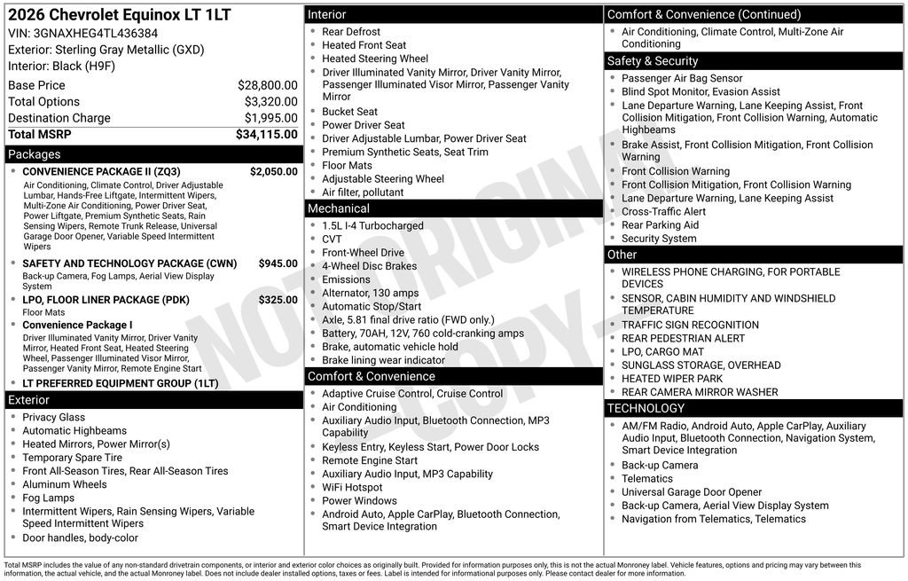 New 2026 Chevrolet Equinox LT w/ Convenience Package II FWD image 28