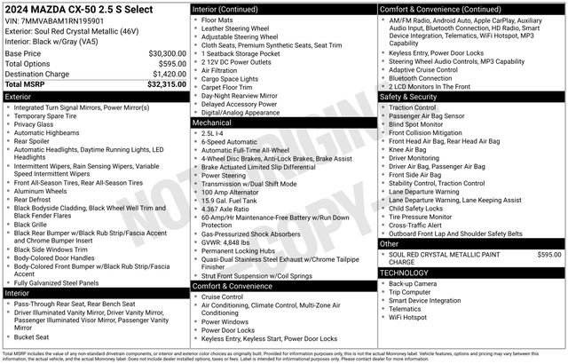 Used 2024 MAZDA CX-50 AWD 2.5 S w/ Select Package image 8