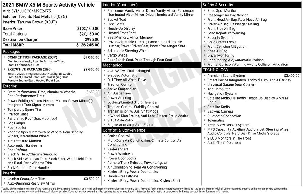 Used 2021 BMW X5 M w/ Competition Package AWD/4WD image 33