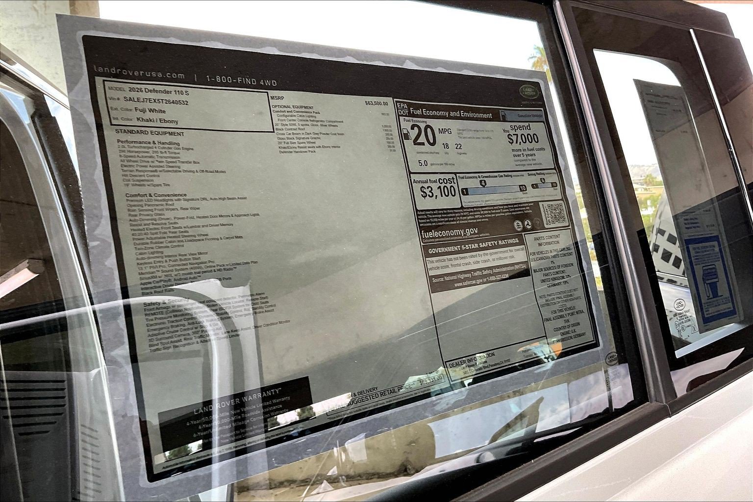 New 2026 Land Rover Defender 110 S AWD/4WD image 25
