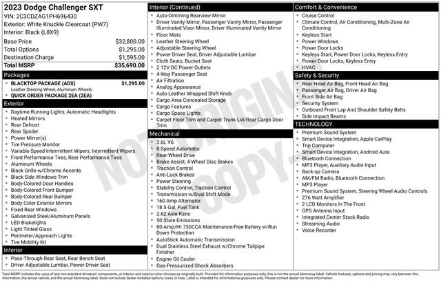 Used 2023 Dodge Challenger SXT w/ Blacktop Package RWD image 37