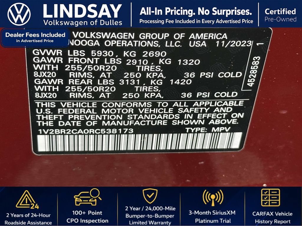 Used 2024 Volkswagen Atlas SEL AWD/4WD image 29