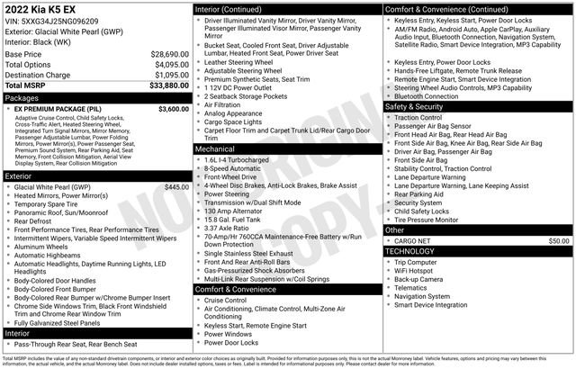 Used 2022 Kia K5 EX w/ EX Premium Package FWD image 10