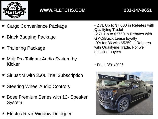 New 2026 GMC Sierra 1500 Denali Ultimate w/ LPO, Black Badging Package AWD/4WD image 3