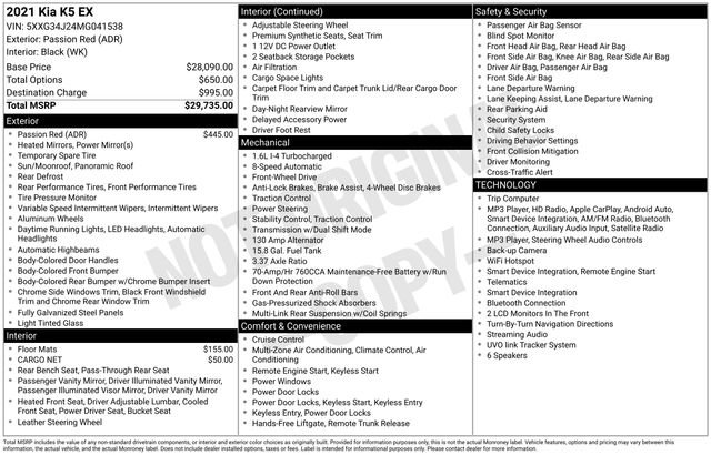 Used 2021 Kia K5 EX FWD image 19