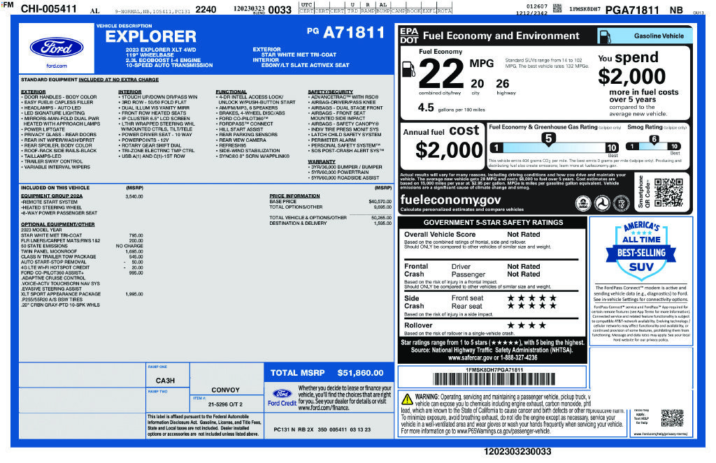 Used 2023 Ford Explorer XLT w/ Equipment Group 202A AWD/4WD image 25