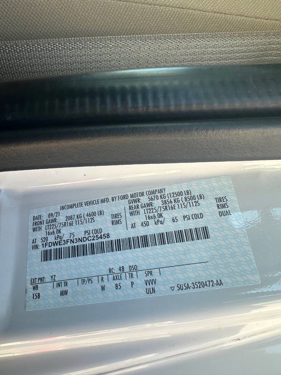 Used 2022 Ford E-350 and Econoline 350 Super Duty w/ Motorhome Prep Package image 24