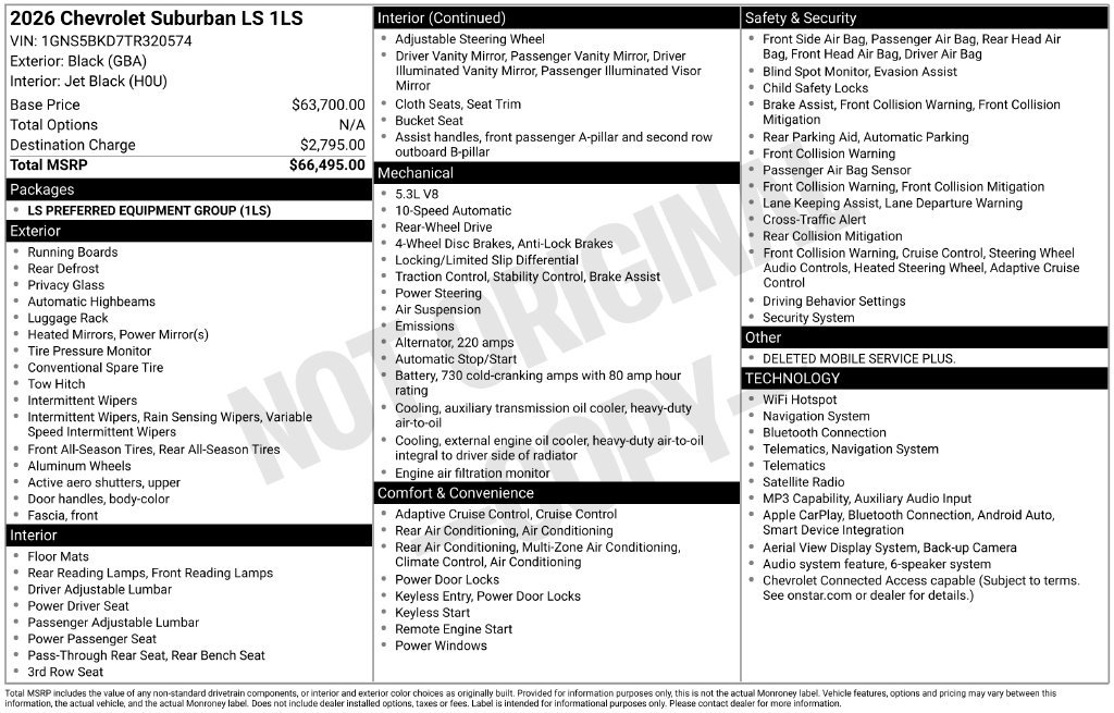Used 2026 Chevrolet Suburban LS RWD image 6
