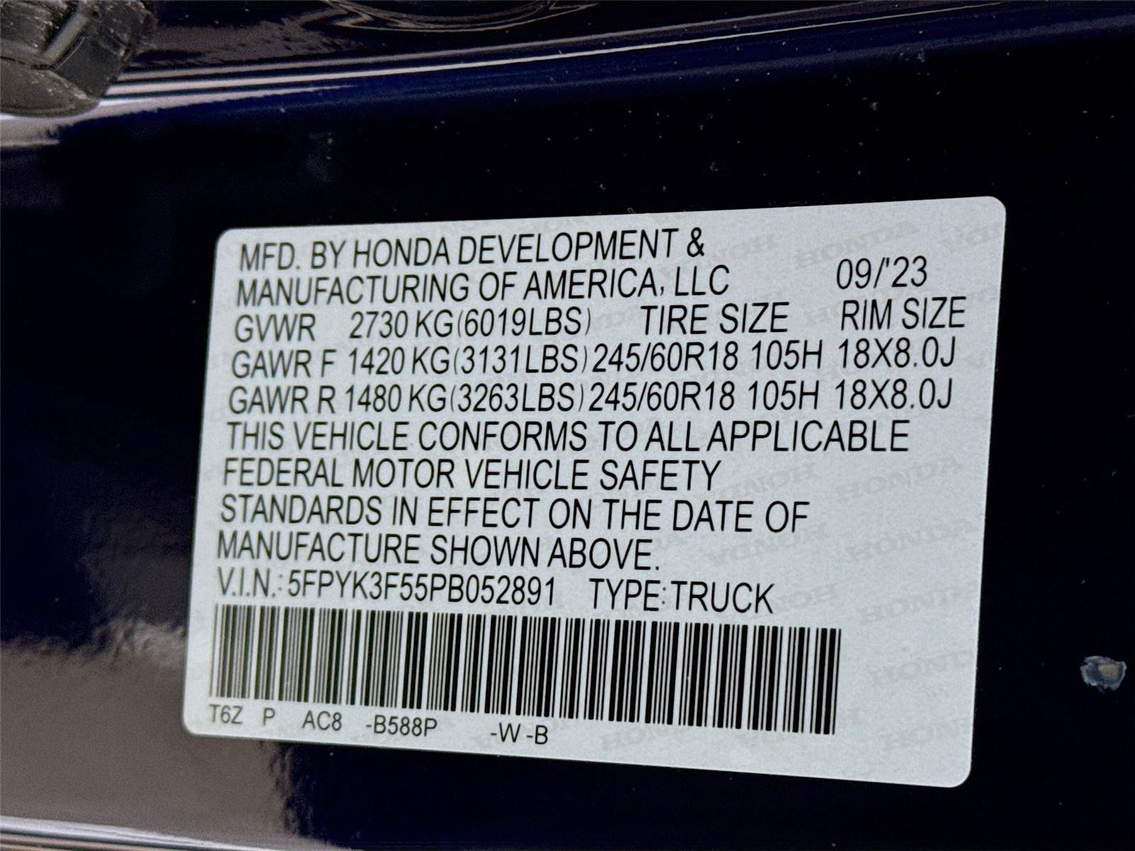 Used 2023 Honda Ridgeline RTL image 23