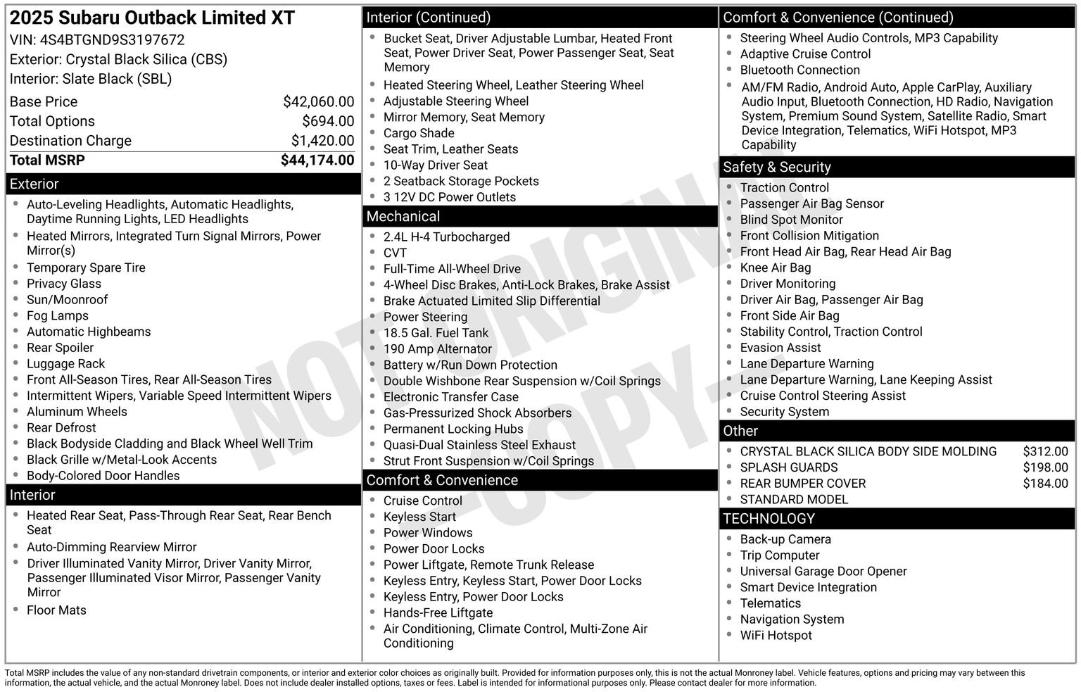 Certified 2025 Subaru Outback Limited XT AWD/4WD image 35