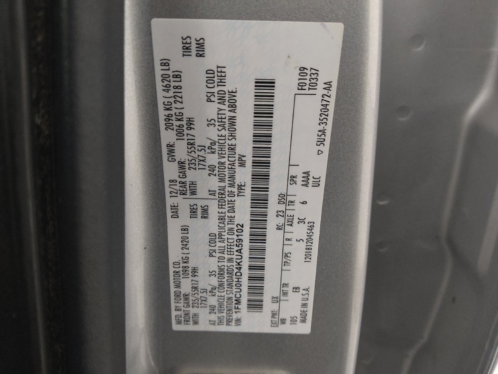 Used 2019 Ford Escape SEL FWD image 33