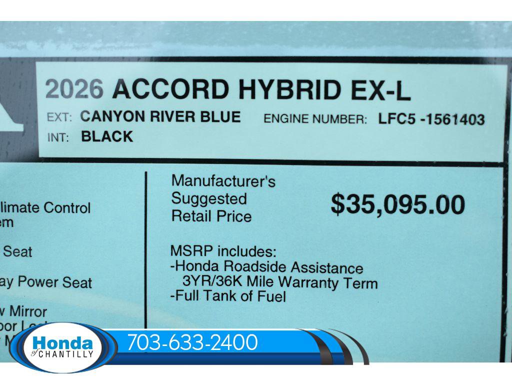 New 2026 Honda Accord EX-L image 36