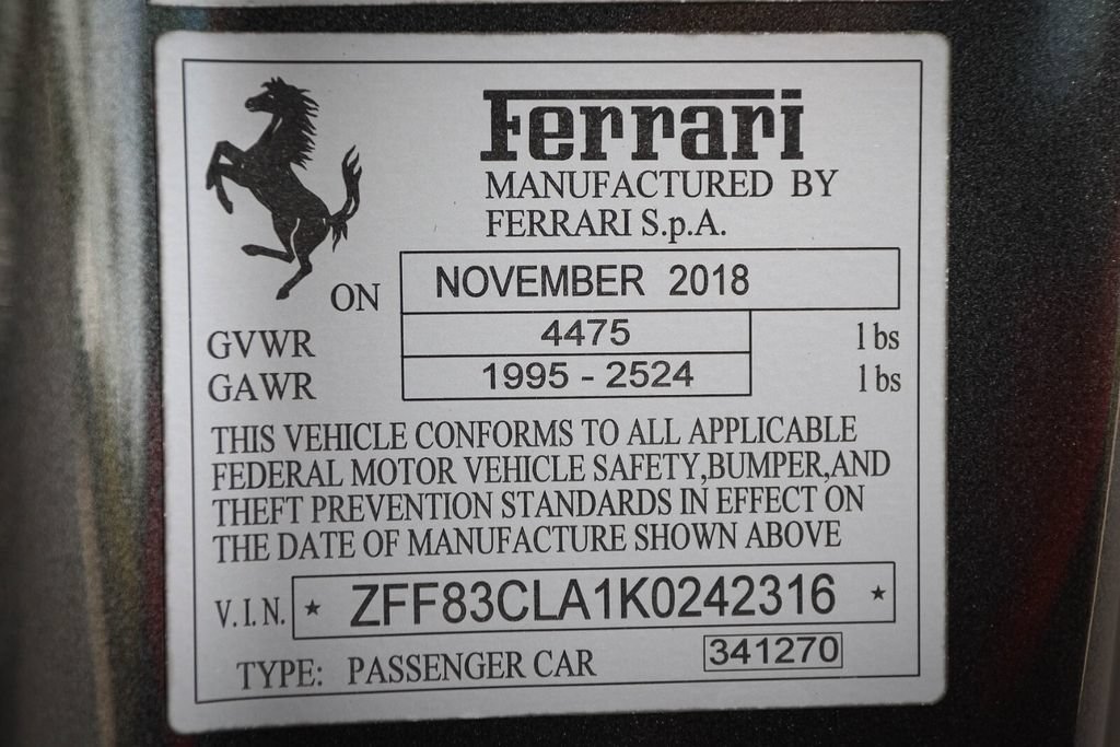 Certified 2019 Ferrari 812 Superfast RWD image 51