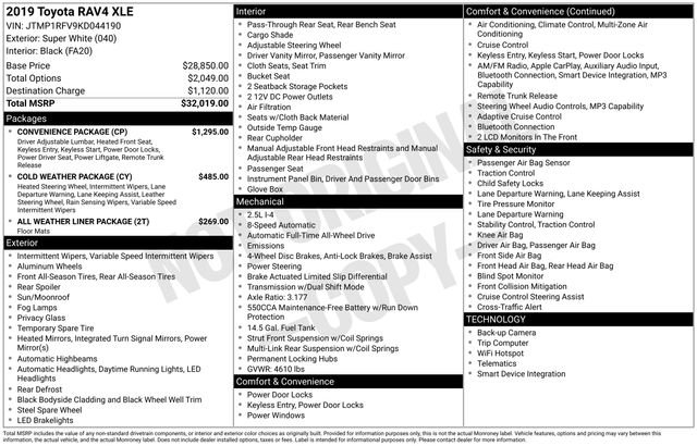 Certified 2019 Toyota RAV4 XLE w/ Convenience Package image 32