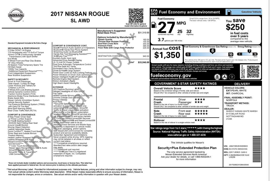 Used 2017 Nissan Rogue SL AWD/4WD image 6