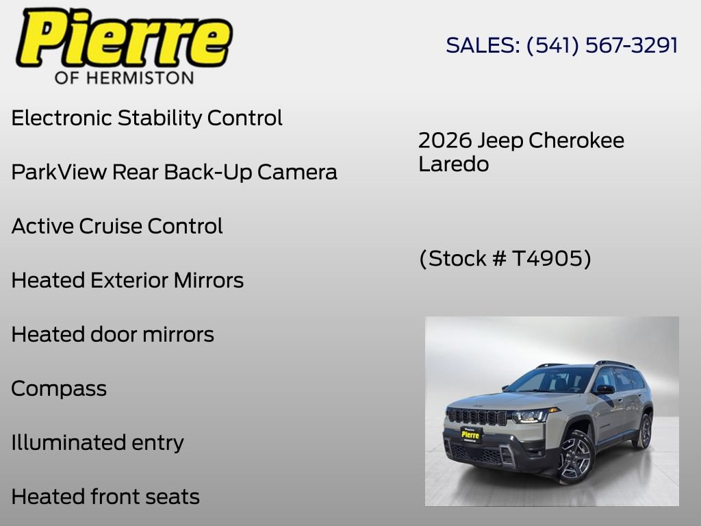 New 2026 Jeep Cherokee Laredo AWD/4WD image 12