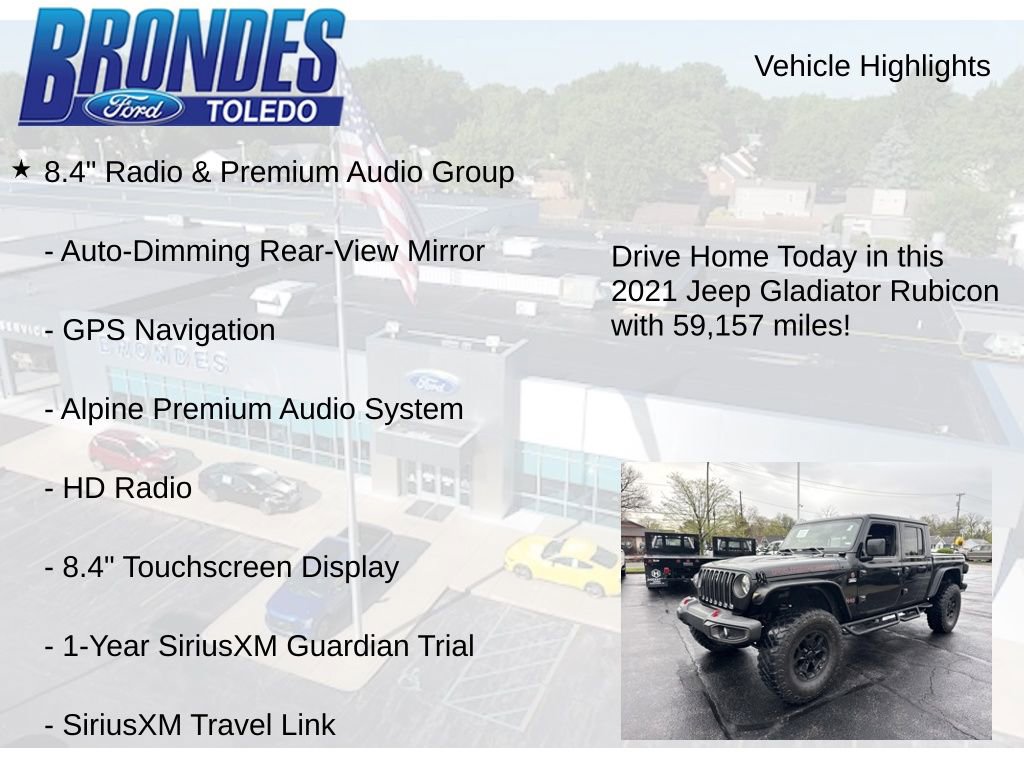 Used 2021 Jeep Gladiator Rubicon w/ Dual Top Group AWD/4WD image 16