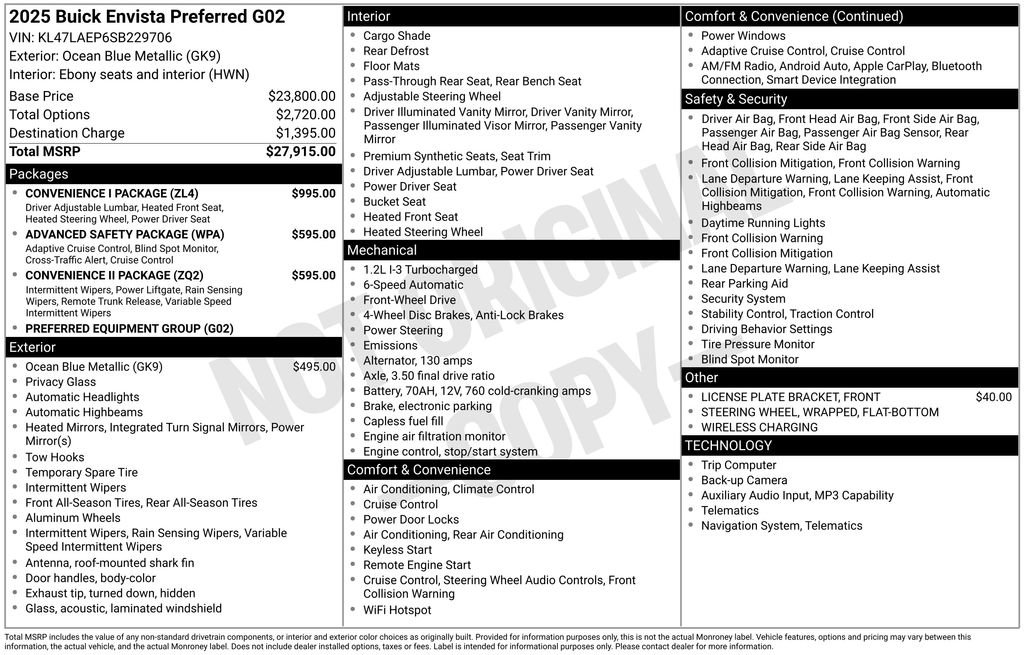 Used 2025 Buick Envista Preferred w/ Convenience I Package image 33