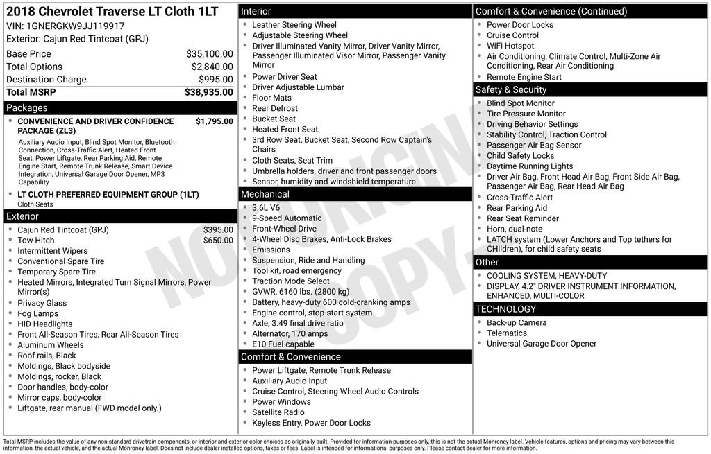 Used 2018 Chevrolet Traverse LT FWD image 10