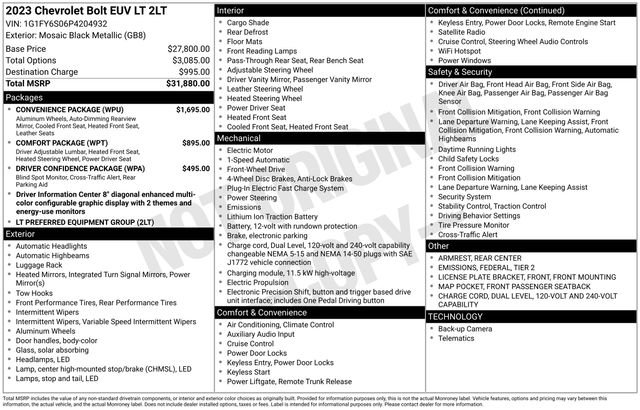 Certified 2023 Chevrolet Bolt EUV LT w/ Convenience Package image 30