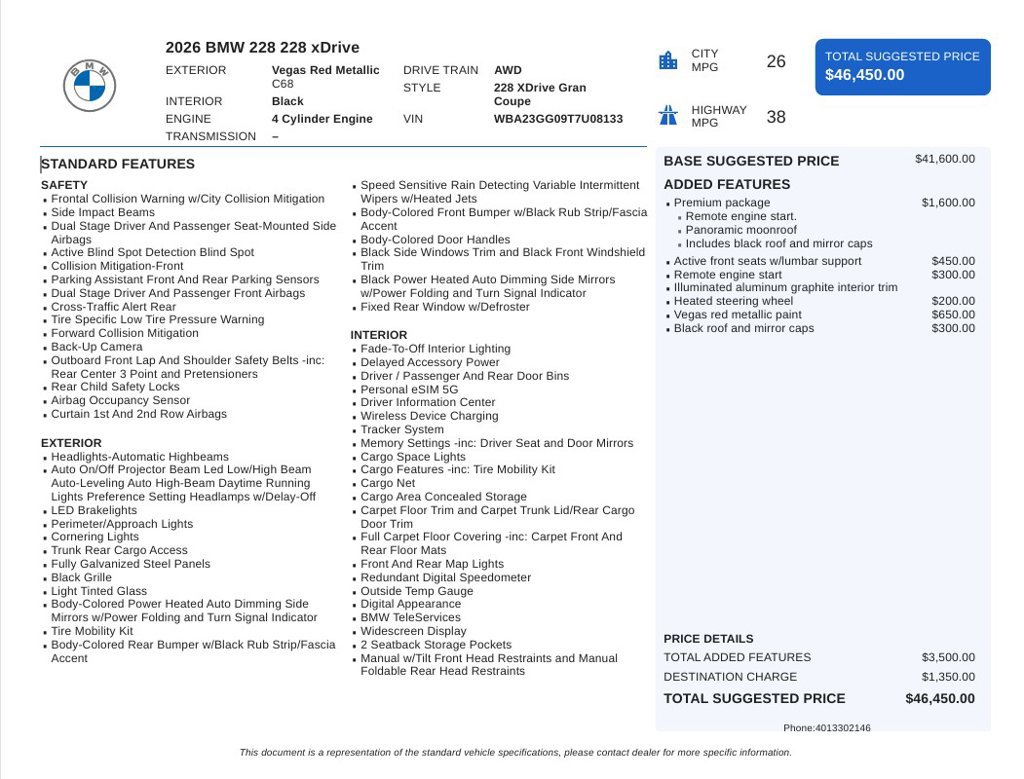 Certified 2026 BMW 228i xDrive w/ Premium Package AWD/4WD image 6