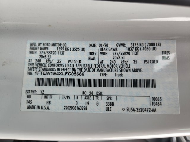 Certified 2020 Ford F150 Lariat w/ Equipment Group 502A Luxury AWD/4WD image 27