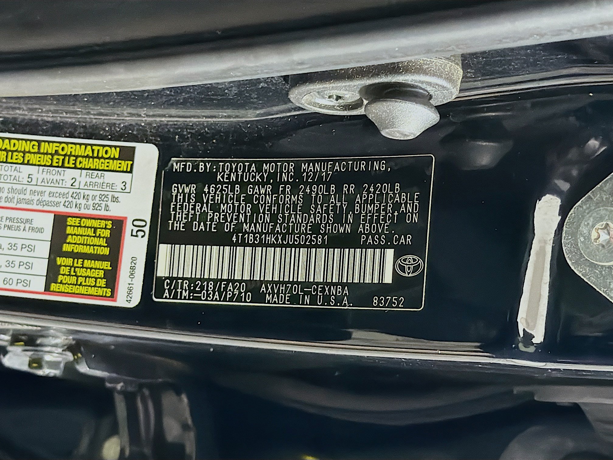 Used 2018 Toyota Camry LE FWD image 12