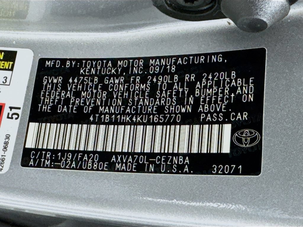 Used 2019 Toyota Camry LE w/ Convenience Package FWD image 35