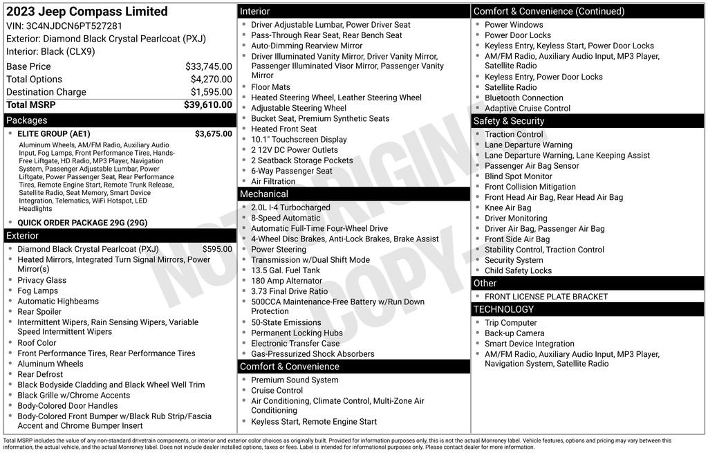 Certified 2023 Jeep Compass Limited w/ Elite Group image 43