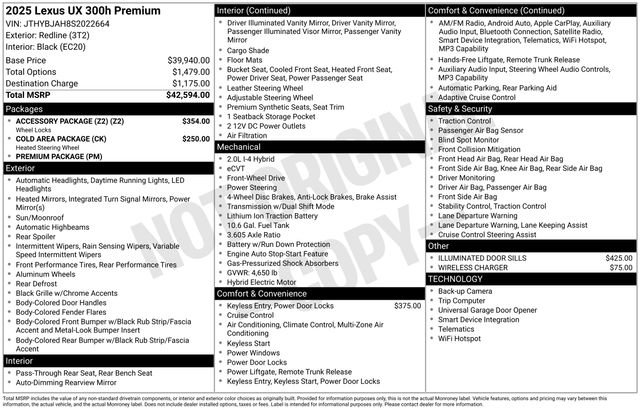 Used 2025 Lexus UX 300h FWD w/ Accessory Package (Z2) image 48